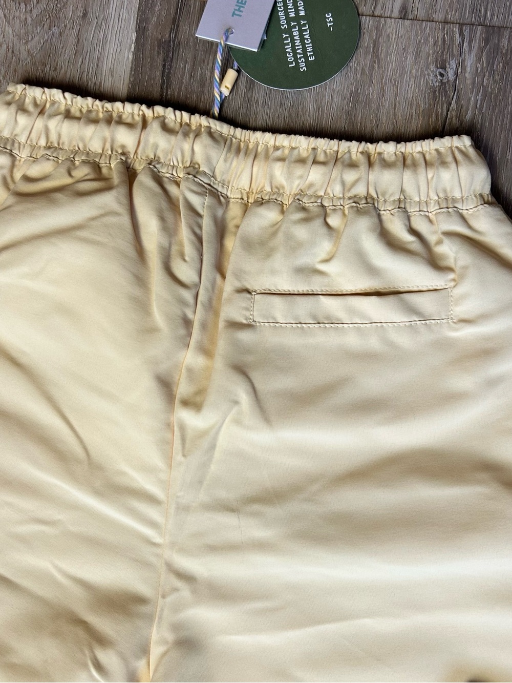 Kid’s Drawstring Swim Shorts in Pale Yellow - Picture 8 of 10